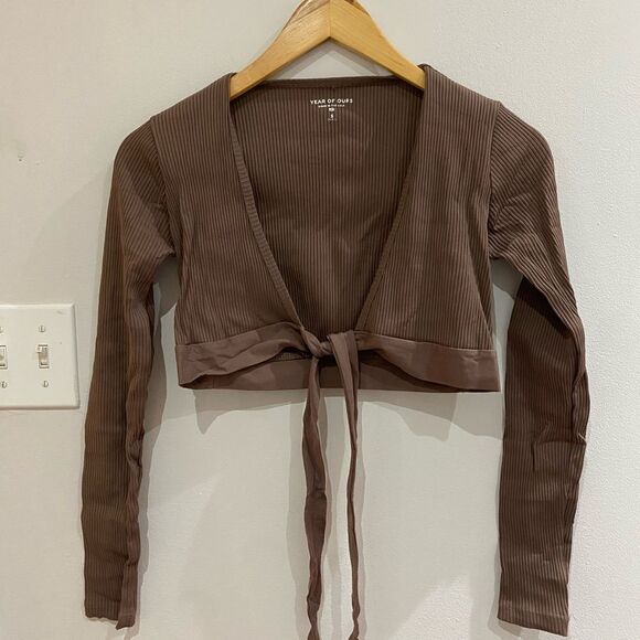 Anthropologie Year of Ours Tie Front Top - Picture 2 of 4